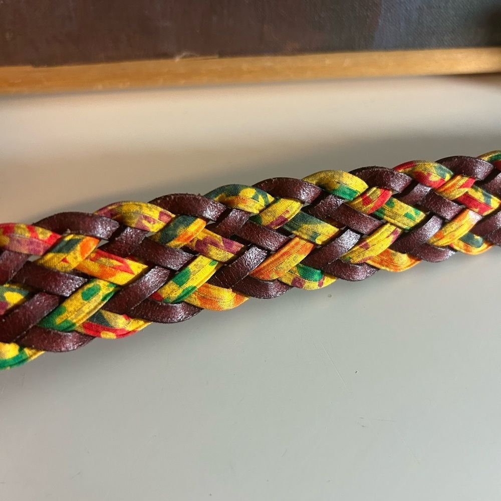 Escada Colorful Braided Belt with Gold Buckle Made in Italy 42 - Picture 8 of 15